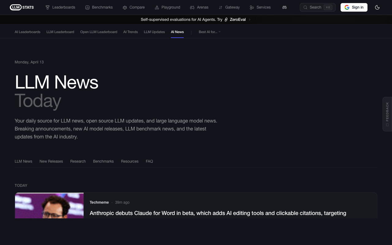 LLM News Today - Claude for Word breaking news