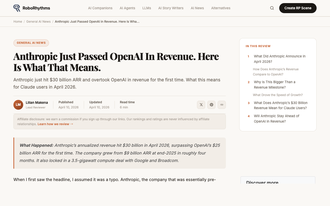 Anthropic $30B ARR milestone - surpassing OpenAI