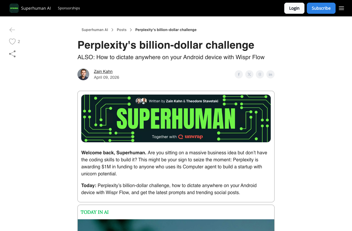 Perplexity Billion Dollar Build — Superhuman AIによる解説