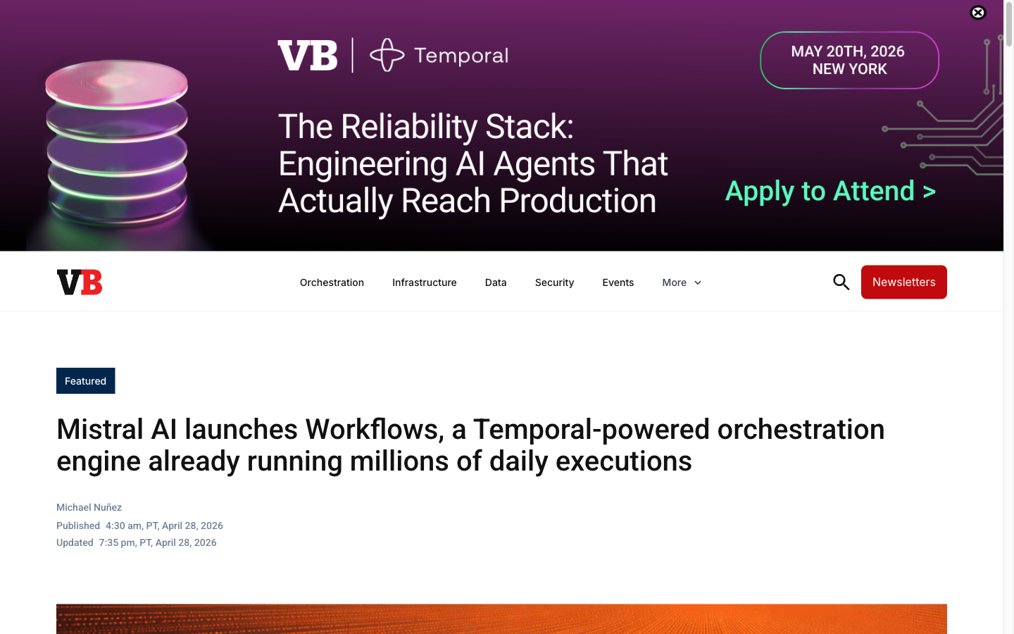 VentureBeat: Mistral AI launches Workflows, a Temporal-powered orchestration engine