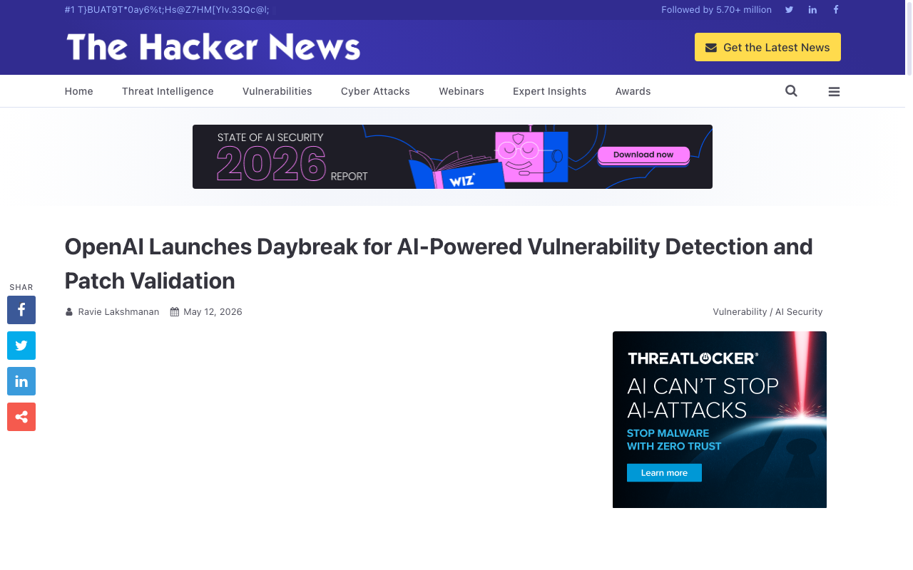The Hacker News: OpenAI Daybreakの発表記事