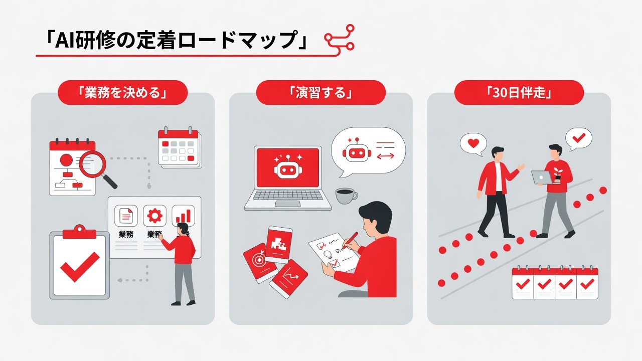 AI研修の定着ロードマップ